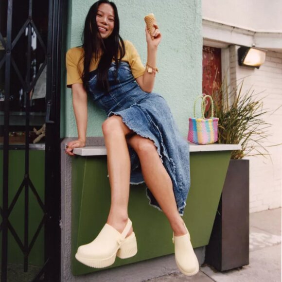 NEW Sorel Ona Streetworks Heeled Clogs in Honey White For Women 825 5s3 - Picture 10 of 14